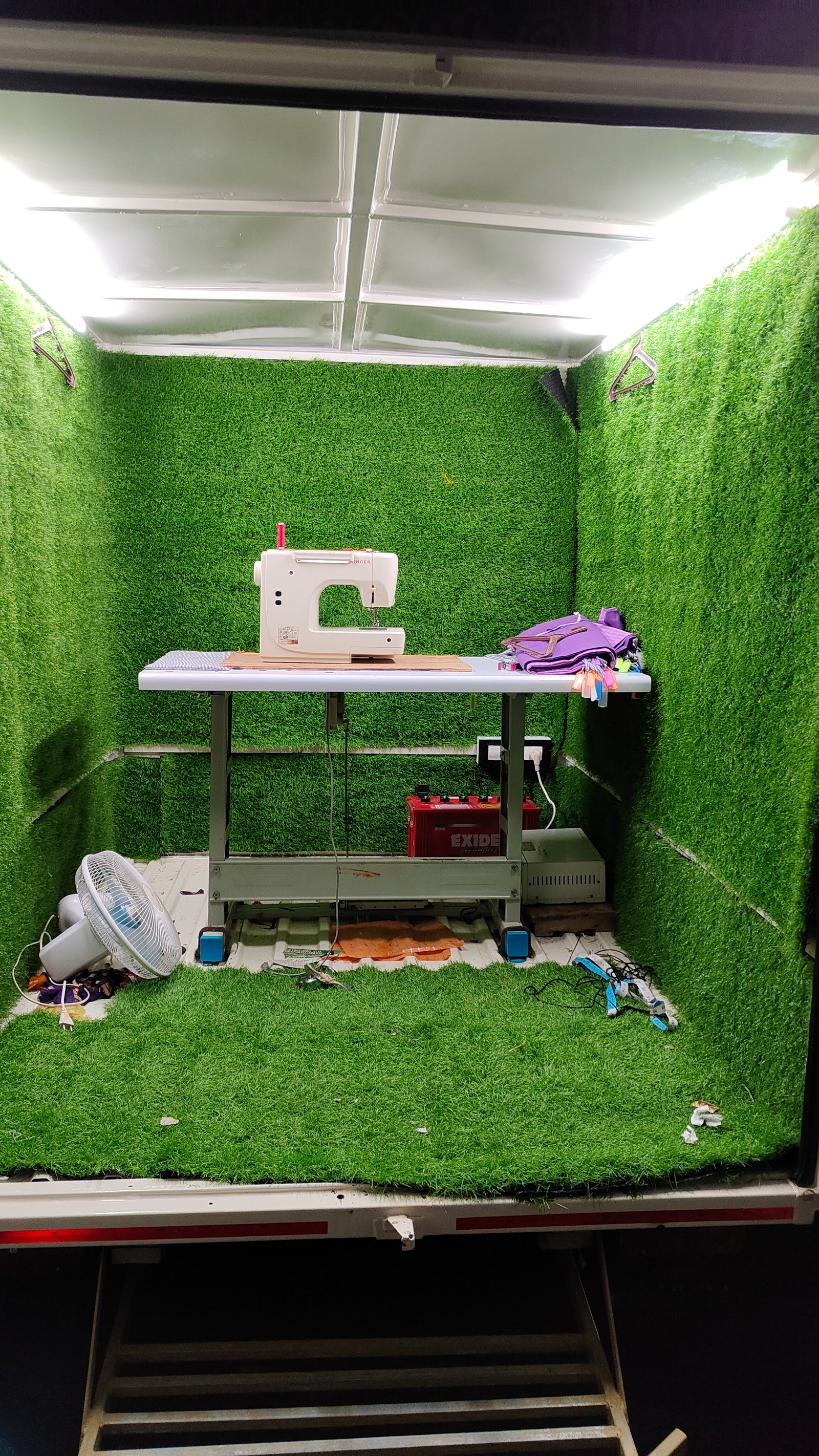 Interior Workshop of the Mobile Tailoring Van
